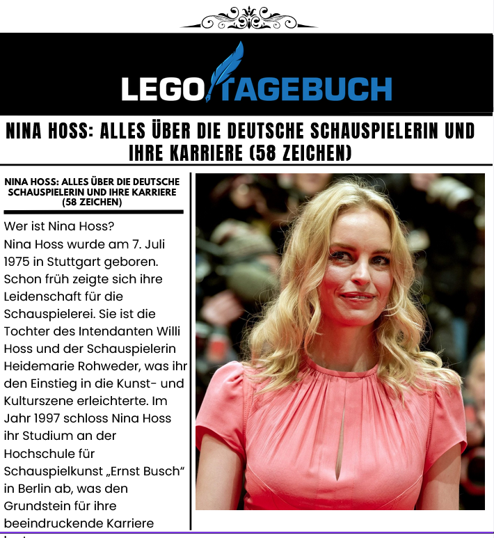 Nina Hoss: Alles über die deutsche Schauspielerin und ihre Karriere (58 Zeichen)